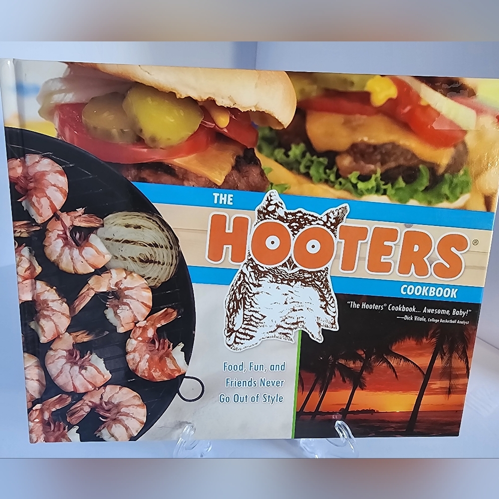 Hooters Cookbook with Orange and Blue Accents
